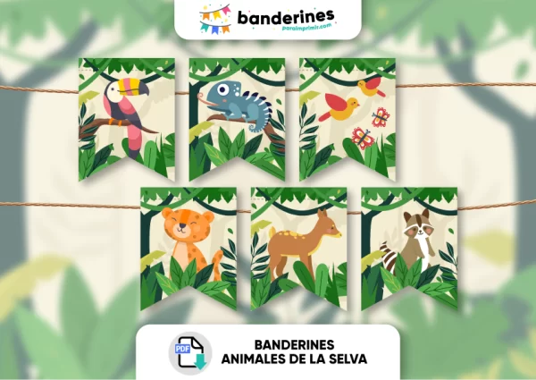 Banderines animales de la selva