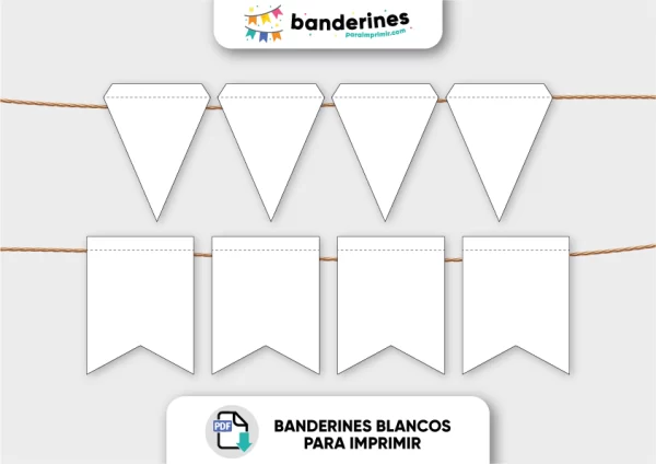 Banderines blancos para imprimir