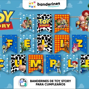 Banderines de toy story para cumpleaños
