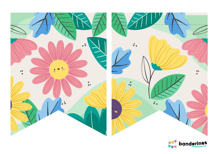 letras banderines de primavera para imprimir